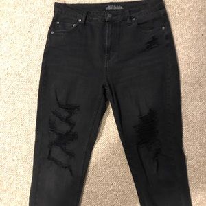 Wild Fable Black Distressed Mom Jeans Size 12